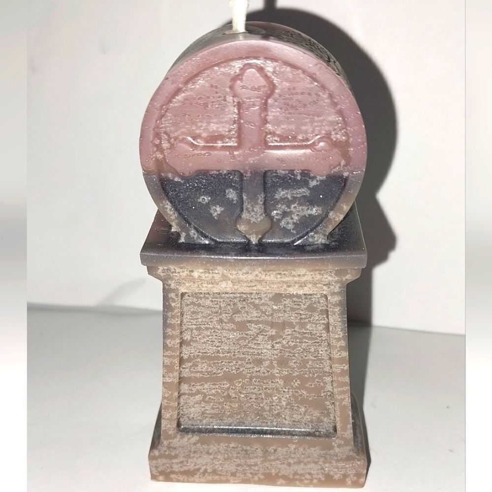 Hand crafted limited edition tombstone candle